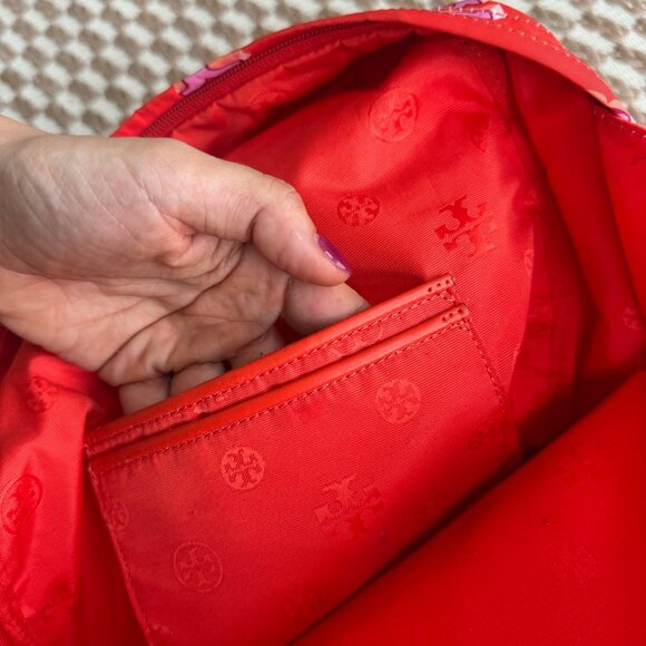 Tory Burch Red & Pink Backpack! Like New! - Picture 8 of 10